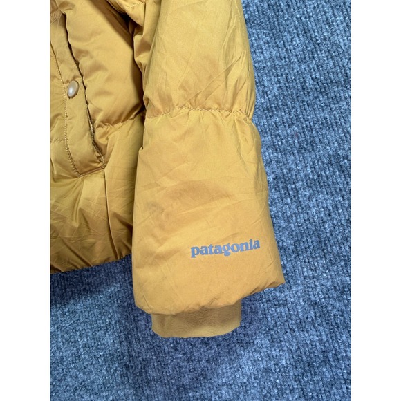 Patagonia Puffer Jacket Womens Large Mustard Yellow Quilted Snap Front Insulated - Picture 4 of 12